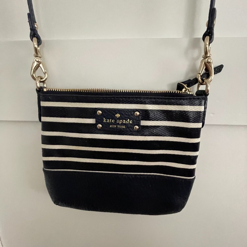 Navy and cream Kate Spade shoulder bag